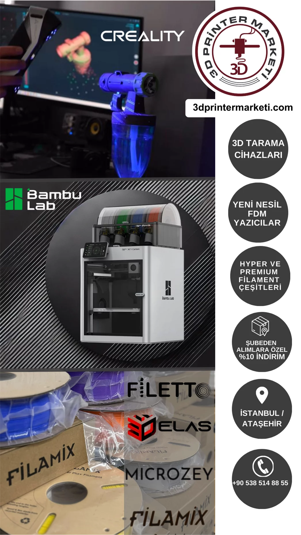 3D Printer Marketi - 3D Yazici ve Filament Dunyasi