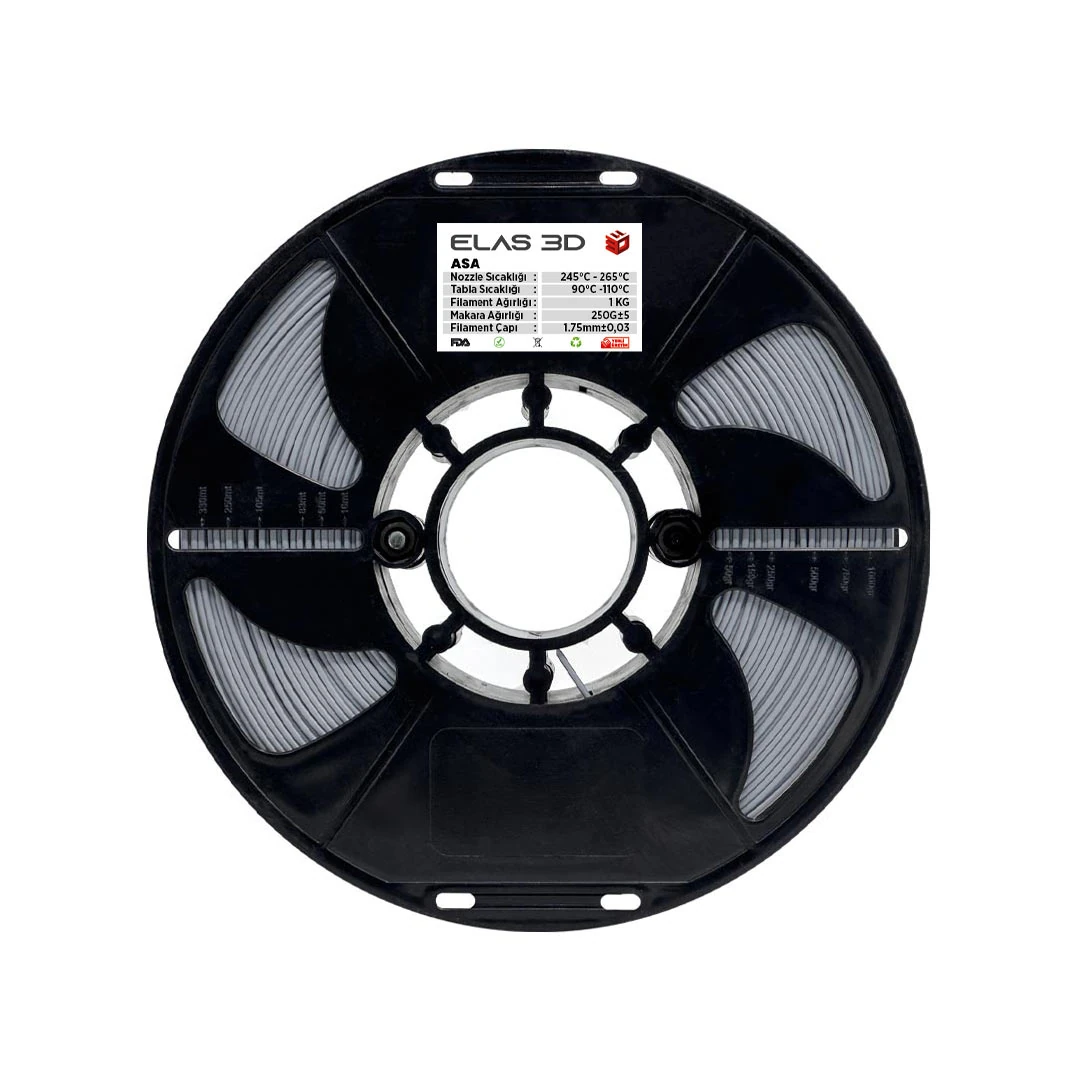 elas-gri-asa-filament-dogru ELAS Gri ASA Filament 1.75mm 1kg