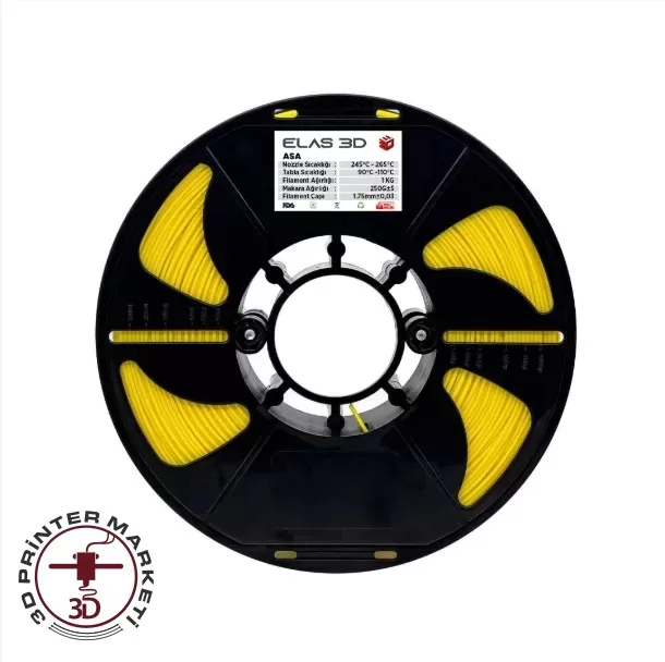 elas-sari-asa-filament-1-wm ELAS Sarı ASA Filament 1.75mm 1kg