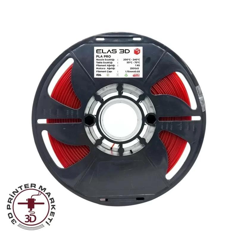 ELAS Kırmızı PLA PRO Filament 1.75mm 1kg