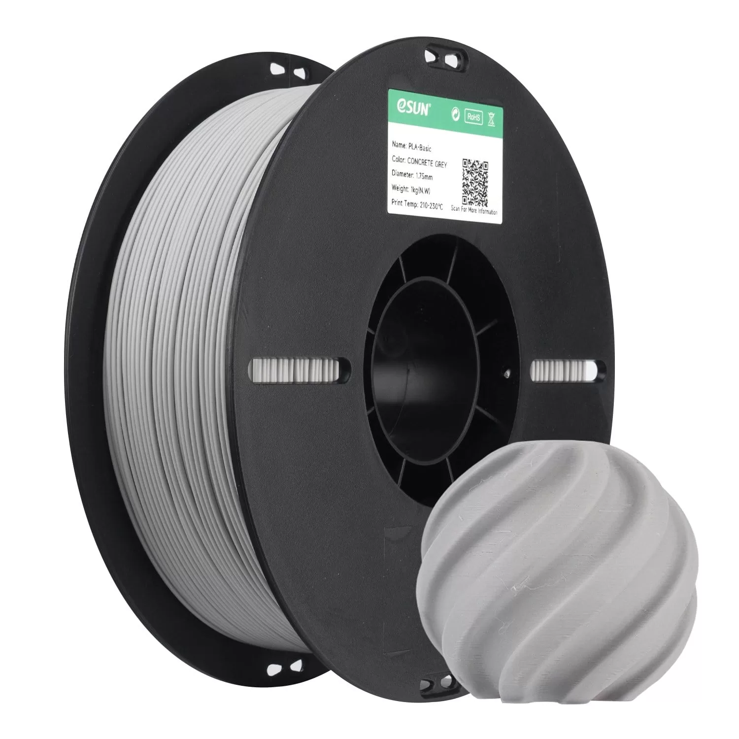 eSUN PLA Basic Filament Beton Gri 1.75mm 1KG eSUN PLA Basic Filament Beton Gri 1.75mm 1KG