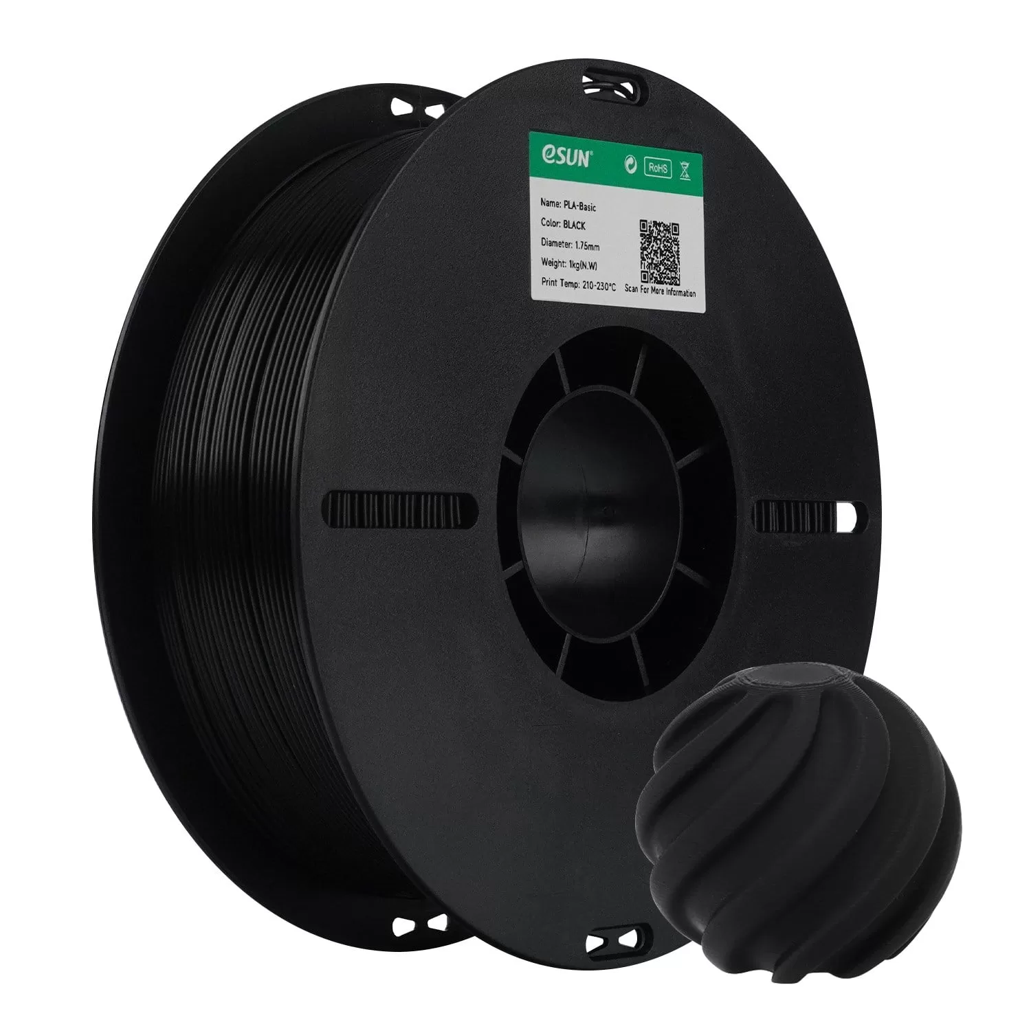 eSUN PLA Basic Filament Siyah 1.75mm 1KG eSUN PLA Basic Filament Siyah 1.75mm 1KG
