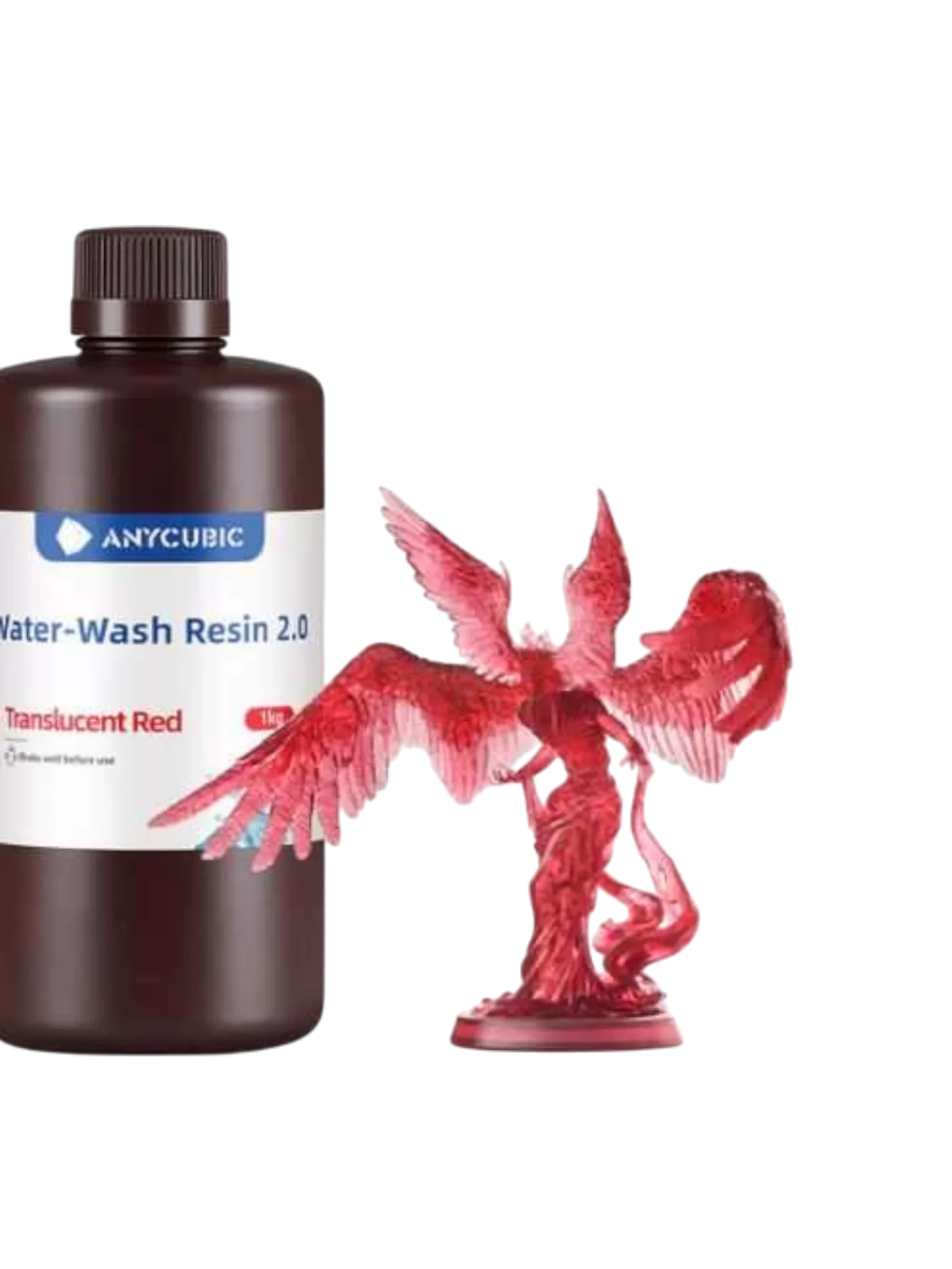 Anycubic Water Wash Resin 2.0 Translucent Kırmızı 1kg Anycubic Water Wash Resin 2.0 Translucent Kırmızı 1kg