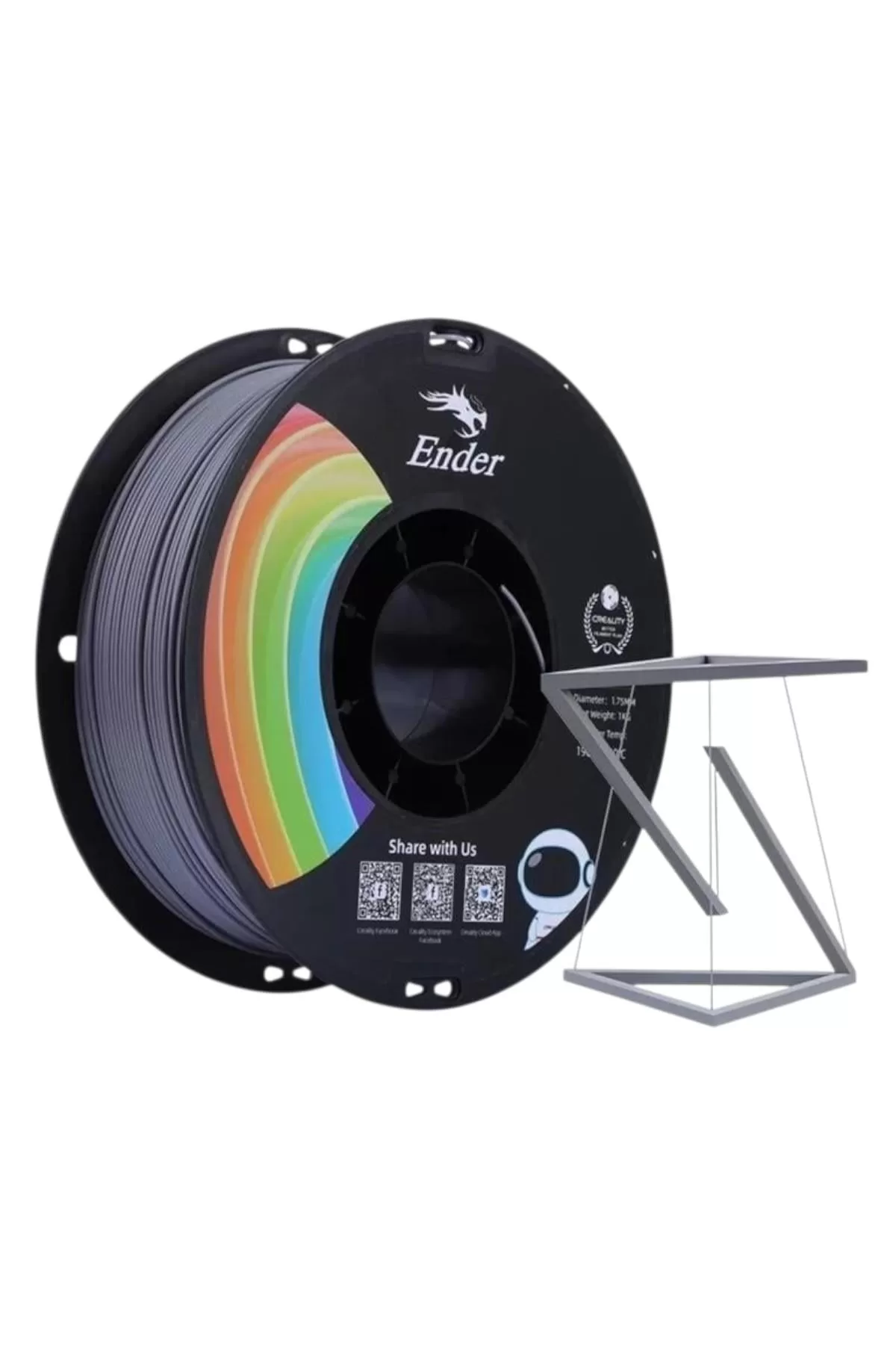 Creality Ender PLA Plus Filament Gri 1.75mm 1kg Creality Ender PLA Plus Filament Gri 1.75mm 1kg