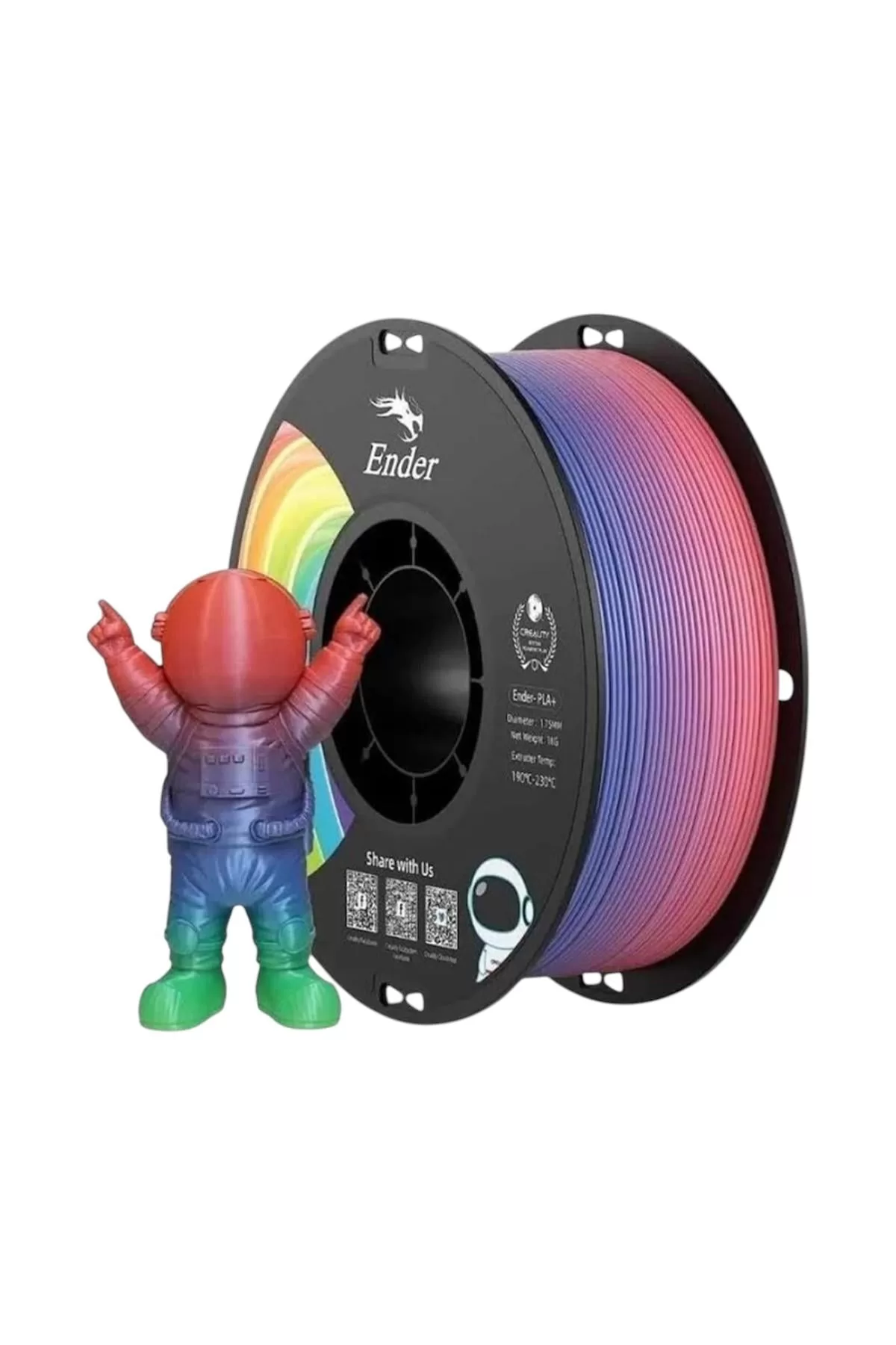 Creality Ender PLA Plus Filament Gökkuşağı 1.75mm 1kg Creality Ender PLA Plus Filament Gökkuşağı 1.75mm 1kg