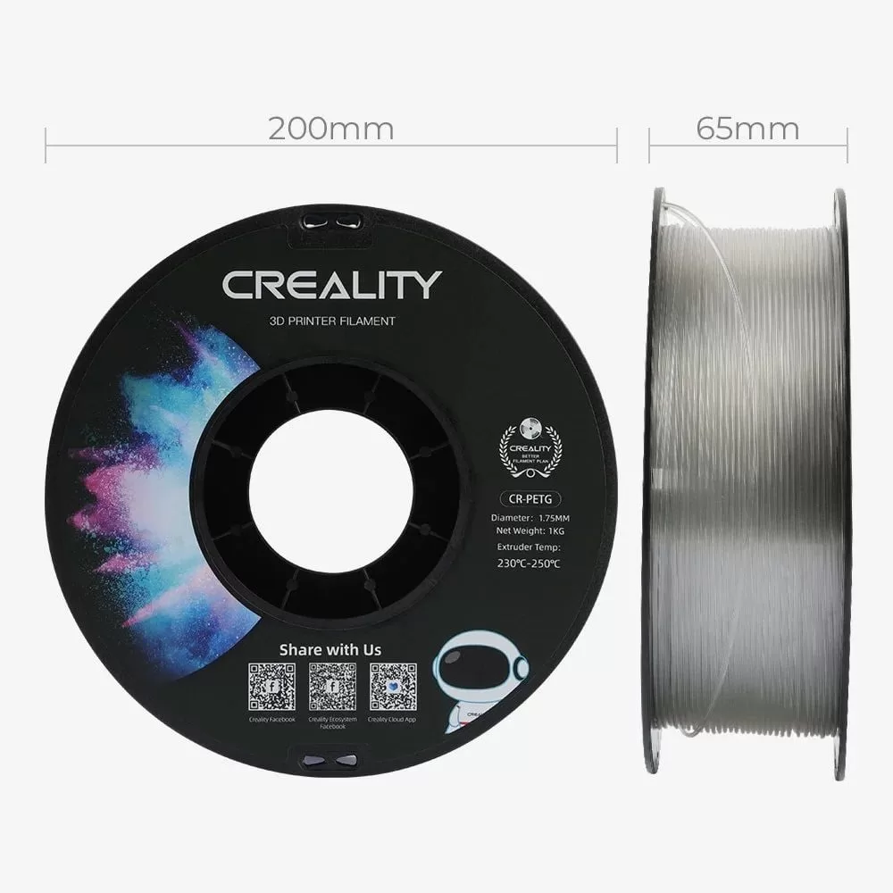 Creality CR-PETG Şeffaf Filament 1.75mm 1kg Creality CR-PETG Şeffaf Filament 1.75mm 1kg