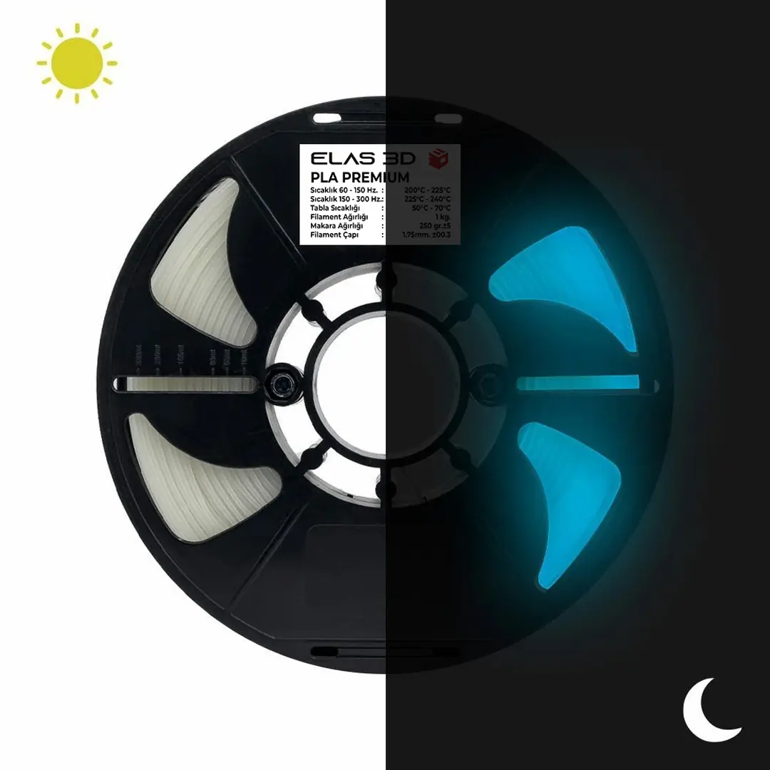 elas-mavi-glow-pla-premium-175mm-1kg-filament-1.webp ELAS Mavi Glow PLA PRO Filament 1.75mm 1kg - Görsel 1