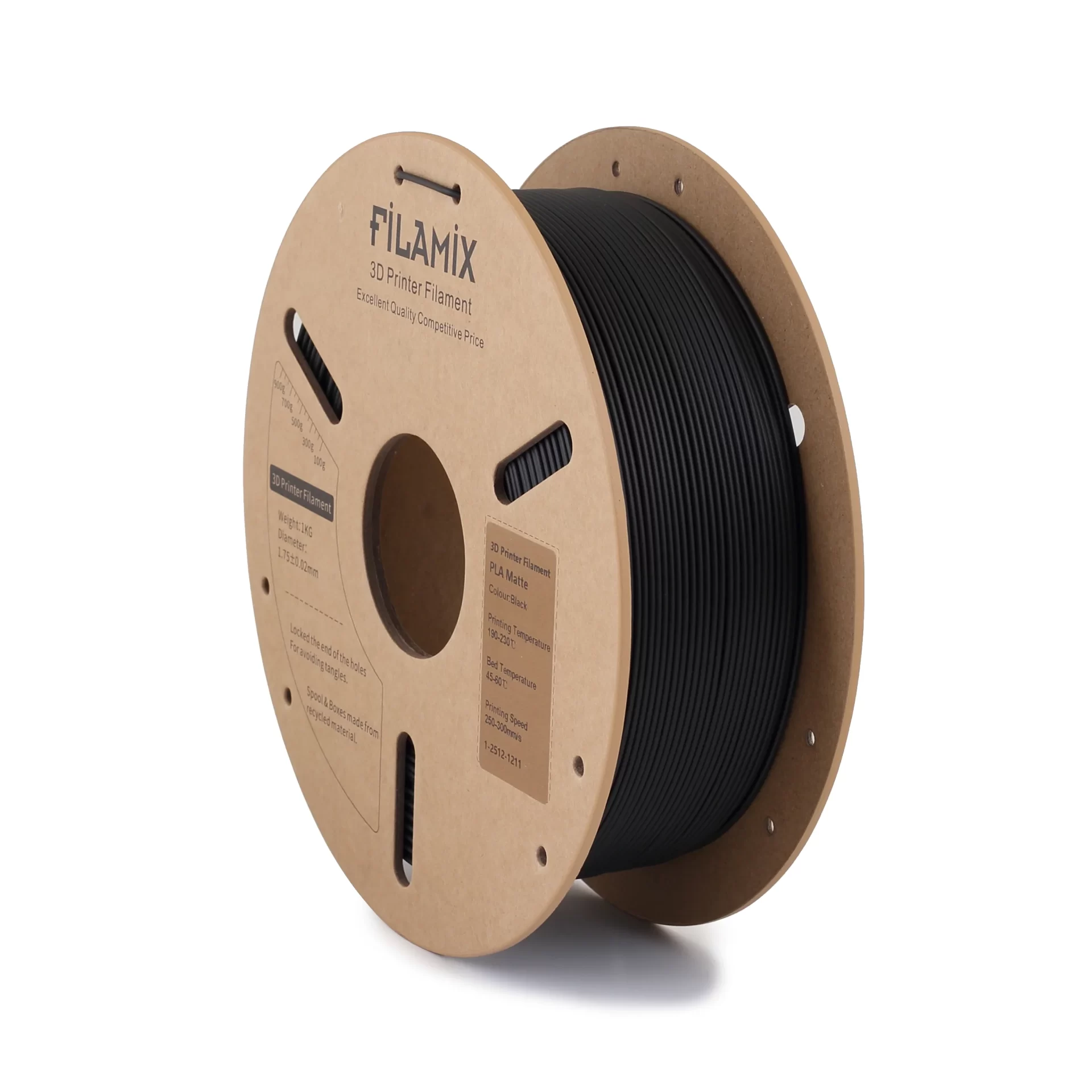filamix-pla-matte-siyah-1 FİLAMİX Black (Siyah) PLA Matte Filament 1.75mm 1kg