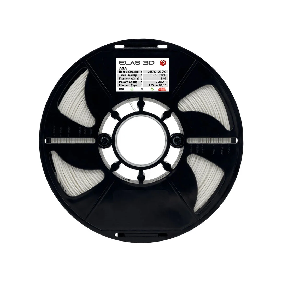 elas-beyaz-asa-filament-1-75mm-1-kg-245-265.webp ELAS Beyaz ASA Filament 1.75mm 1kg - Görsel 1