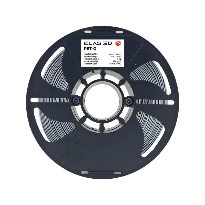 elas gumus gri pet g makarali filament 175mm 1 kg 1